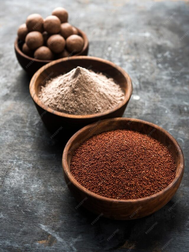 nachni-laddu-ragi-laddoo-balls-made-using-finger-millet-sugar-ghee-it-s-healthy-food-from-india-served-bowl-plate-with-raw-whole-powder-selective-focus_466689-26399